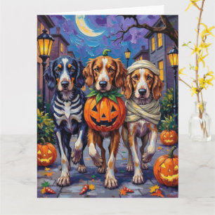 Carte Costume de Halloween pour Setter Anglais allant ch