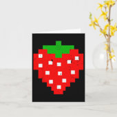 Carte Costume de jeu vidéo drôle pixel fraise 80  (Fleur jaune)