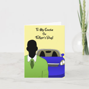 Carte Costume de jour de fête des pères pour cousin afro