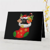 Carte Costume de Noël drôle de Pug illuminé pour amateur (Fleur jaune)