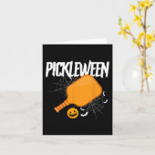 Carte Costume de Pickleball Halloween Pickleween Hallowe (Fleur jaune)