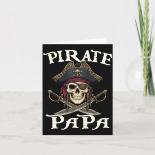 Carte Costume de pirate drôle de papa crâne famille appa