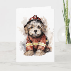 Carte Costume de pompier pour chien Meilleur ami d'un po