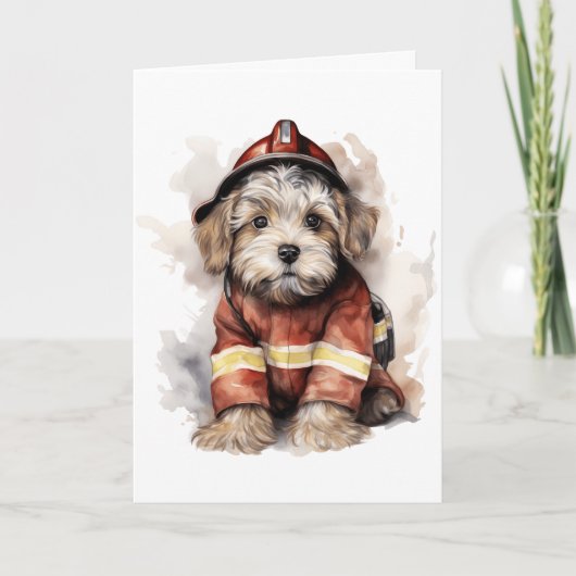 Carte Costume de pompier pour chien Meilleur ami d'un po (Devant)