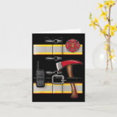 Carte Costume de pompier Uniforme de pompier Hache Radio (Fleur jaune)