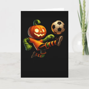 Carte Costume de soccer visage de citrouille Halloween H