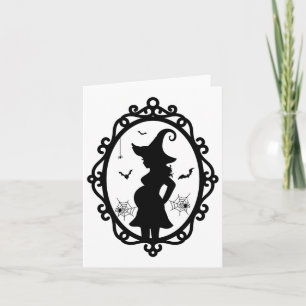Carte Costume De Sorcière Enceinte D'Halloween Et De Sor