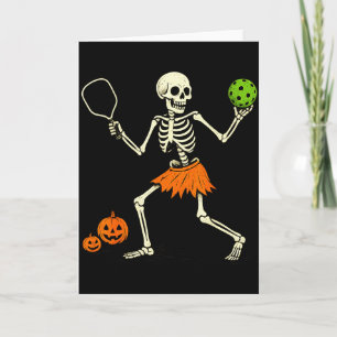 Carte Costume de squelette de pickleball d'Halloween eff