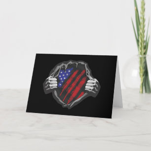 Carte Costume de super-héros drapeau USA