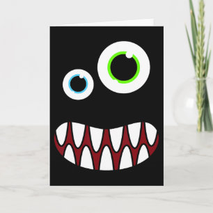 Carte Costume de visage de monstre soyeux amusant Annive