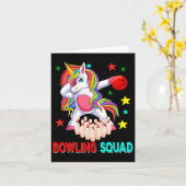 Carte Costume d'équipe de Bowling Dabbing Unicorn Player (Fleur jaune)