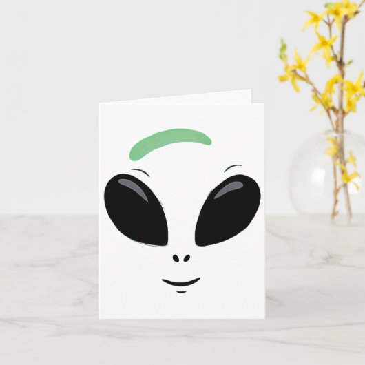Carte Costume d'Halloween Alien vert (Fleur jaune)