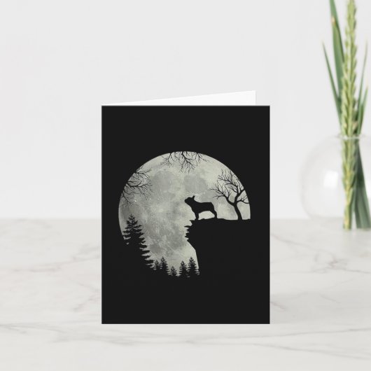 Carte Costume D'Halloween Chien Et Lune Français (Devant)