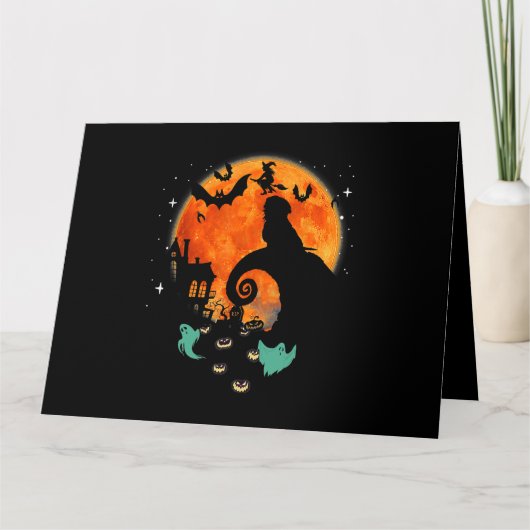 Carte Costume d'Halloween Citrouille Effrayante Lune pou (Devant)