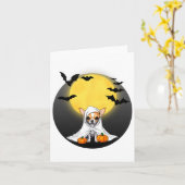 Carte Costume d'Halloween fantôme de chiot Chihuahua - P (Fleur jaune)