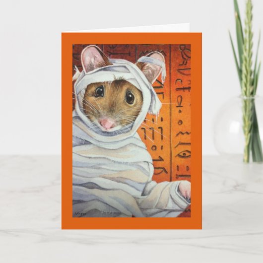 Carte Costume d'Halloween Mummy Souris aquarelle Art (Devant)