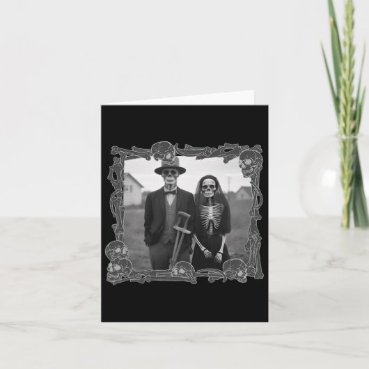 Carte Costume d'Halloween squelette gothique américain (Devant)