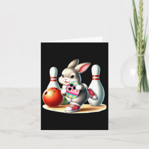 Carte Costume d'oeuf de Pâques Bunny Joueur de bowling C