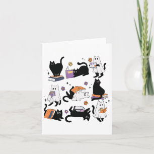 Carte Costume du livre de lecture de chat noir Halloween