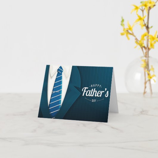 Carte Costume et cravate de la fête des pères (Fleur jaune)