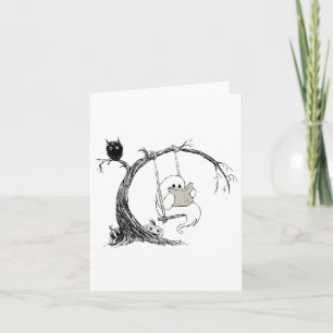 Carte Costume Fantôme Cute Balançoire Livre de lecture H