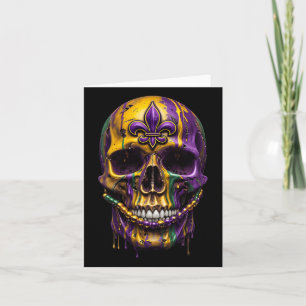 Carte Costume Mardi Gras Crâne de Sucre Carnaval Hallowe