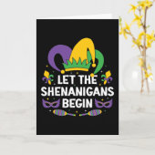 Carte Costume Mardi Gras Laisser Commencer Les Shenaniga (Fleur jaune)