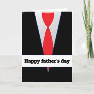 Carte Costume noir cravate rouge fête des pères