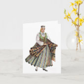 Carte Costume traditionnel letton (Fleur jaune)