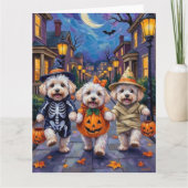 Carte Costumes d'Halloween Bichon Frise (Devant)
