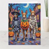 Carte Costumes d'Halloween de Basenji Dogs Trick or Trea (Devant)