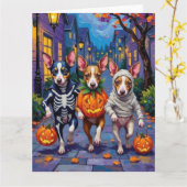 Carte Costumes d'Halloween de Rat Terrier (Fleur jaune)