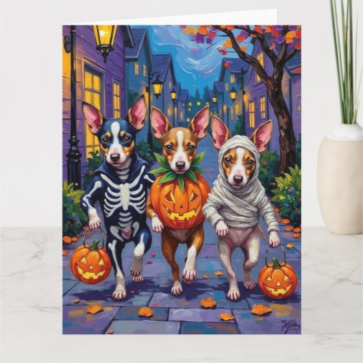 Carte Costumes d'Halloween de Rat Terrier (Devant)