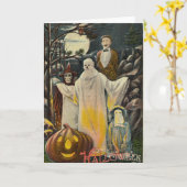 Carte Costumes d'Halloween Éffrayants vintages (Fleur jaune)