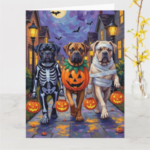 Carte Costumes d'Halloween pour Bullmastiff allant cherc