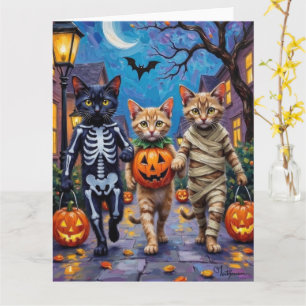 Carte Costumes d'Halloween pour chats siamois allant che