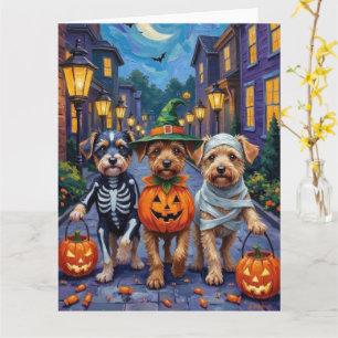 Carte Costumes d'Halloween pour chiens Lowchen allant ch