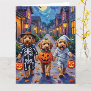 Carte Costumes d'Halloween pour Goldendoodle allant cher