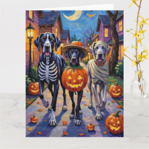Carte Costumes d'Halloween pour Great Dane en tournée de