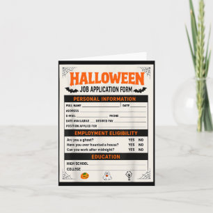Carte Costumes drôles d'Halloween Candidature d'emploi C
