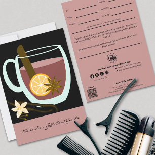 Carte Cosy Chic Rose Noir Novembre Certificat cadeau