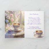 Carte Cosy Cottage Café & Fleur sauvage Anniversaire (Intérieur)