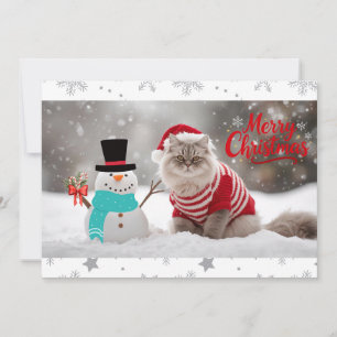 Carte Cosy Exotic Shorthair Chat Noël Personnalisé
