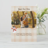 Carte Cosy Noël Plaid Tartan Tan Neutral Snowman (Debout devant)