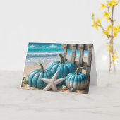 Carte Côte Bleue Citrouilles d'automne pour Anniversaire (Fleur jaune)