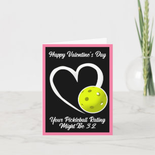 Carte Cote de Pickleball Saint-Valentin Cœur Rose et Jau