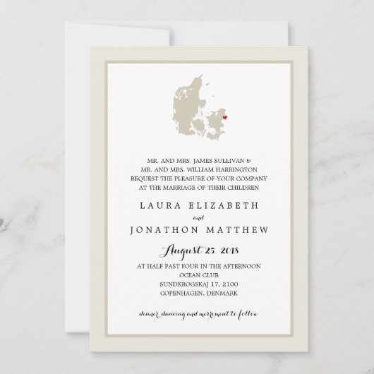 Carte Côte d'Ivoire et Danemark blanc | MARIAGE (Devant)