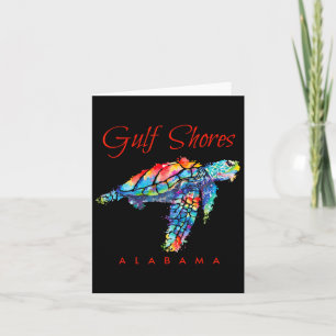 Carte Côte du Golfe Alabama Aquarelle Tortue de mer