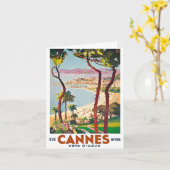 Carte Côte vintage d'Azur Cannes (Fleur jaune)