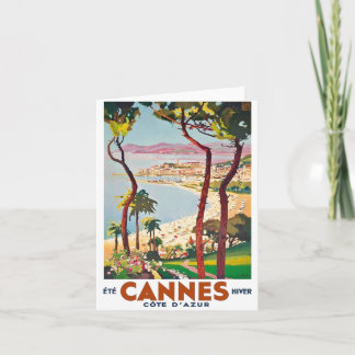 Carte Côte vintage d'Azur Cannes